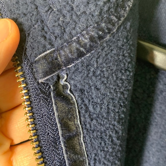 LL Bean navy blue zip up sweatshirt with velvet accents size small - Picture 4 of 10